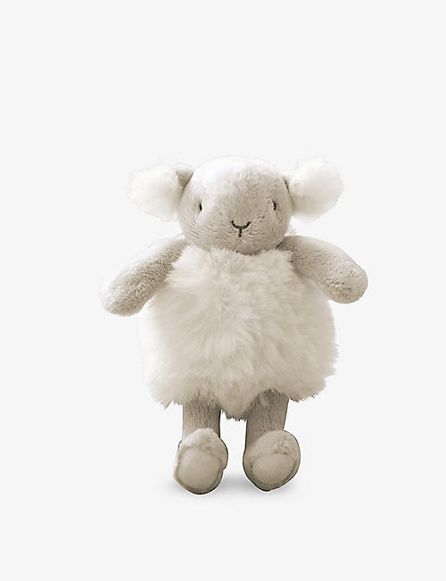 THE LITTLE WHITE COMPANY: Mini pom-pom sheep recycled-polyester soft toy