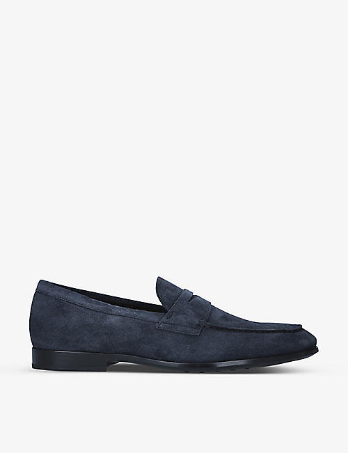TODS: Monogram suede loafers