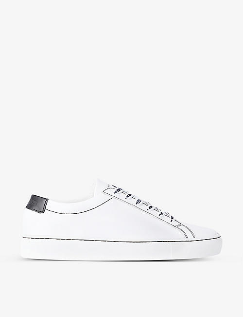 THE KOOPLES: Contrast-stitch leather low-top trainers
