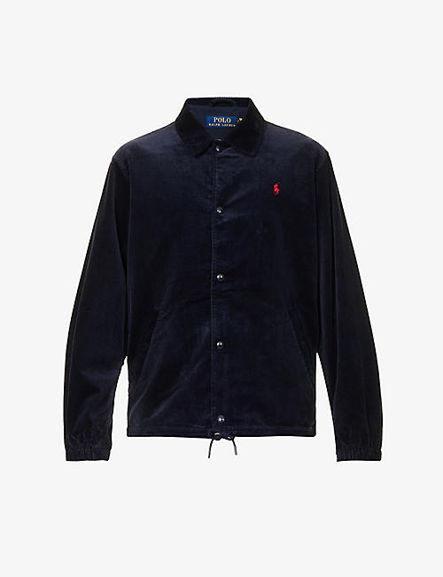 POLO RALPH LAUREN: Logo-embroidered boxy-fit cotton-corduroy jacket