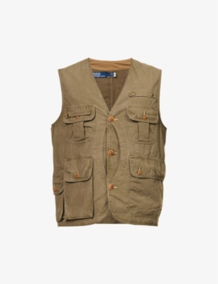 Polo Ralph Lauren Relaxed-fit Pocket-detail Cotton Fishing Vest In British  Olive | ModeSens