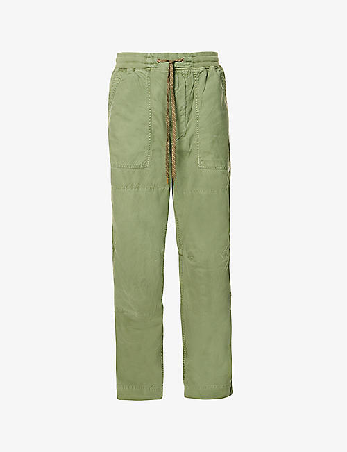 POLO RALPH LAUREN: Logo-embroidered regular-fit cotton-canvas trousers