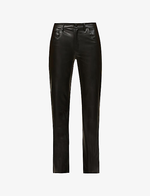 ALIX NYC: Jay straight-leg mid-rise faux-leather trousers