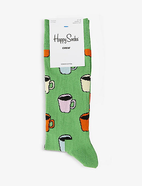 HAPPY SOCKS: My Cup of Tea combed cotton-blend socks