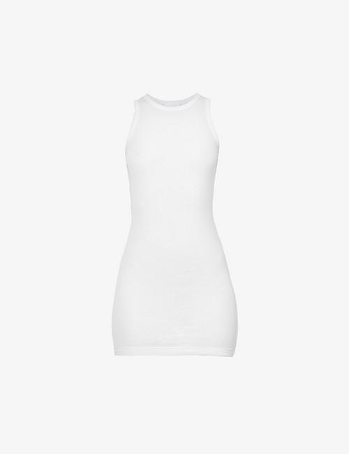 WARDROBE.NYC: Fitted ribbed-trim cotton-jersey mini dress
