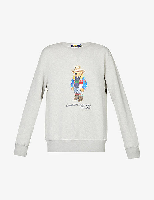 POLO RALPH LAUREN: Polo Bear graphic-print relaxed-fit cotton-blend sweatshirt