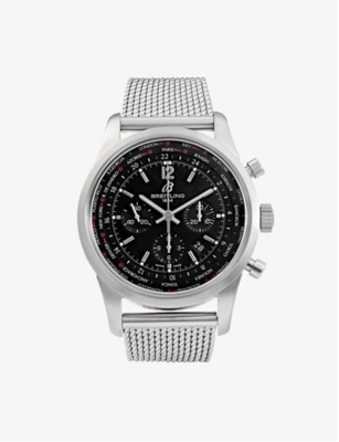 Bucherer Certified Pre Owned Pre-loved Breitling Transocean Stainless Steel Automatic Watch In Black