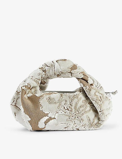 DRIES VAN NOTEN: Ruched floral-print woven top-handle bag