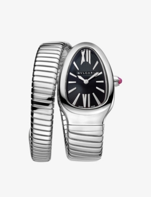 BVLGARI: SP35BSS.1T Serpenti Tubogas stainless-steel quartz watch