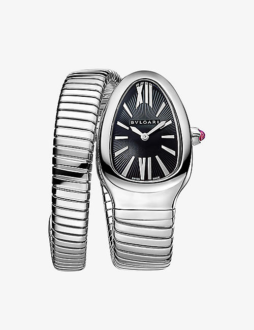 BVLGARI: SP35BSS.1T Serpenti Tubogas stainless-steel quartz watch