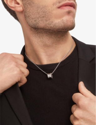 BVLGARI: B.zero1 18ct white-gold pendant necklace