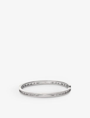 Shop Bvlgari Womens White Gold B.zero1 18ct White-gold Bangle Bracelet In Silver