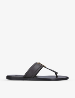 TOM FORD: Brighton logo-plaque leather sandals