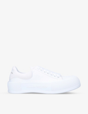 ALEXANDER MCQUEEN: Deck cap-toe woven low-top trainers