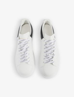 Oversized-sole leather low-top trainers