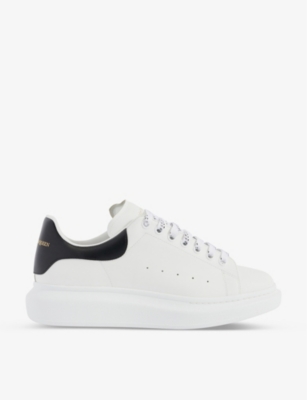 Shop Alexander Mcqueen Men's White Oversized-sole Leather Low-top Trainers