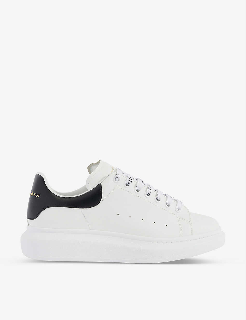 Shop Alexander Mcqueen Oversized-sole Leather Low-top Trainers In White