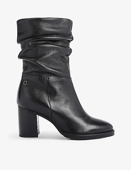 CARVELA COMFORT: Turnup ruched leather ankle boots
