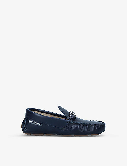BABYWALKER: Gaucho chain-embellished leather loafers 6 months - 4 years