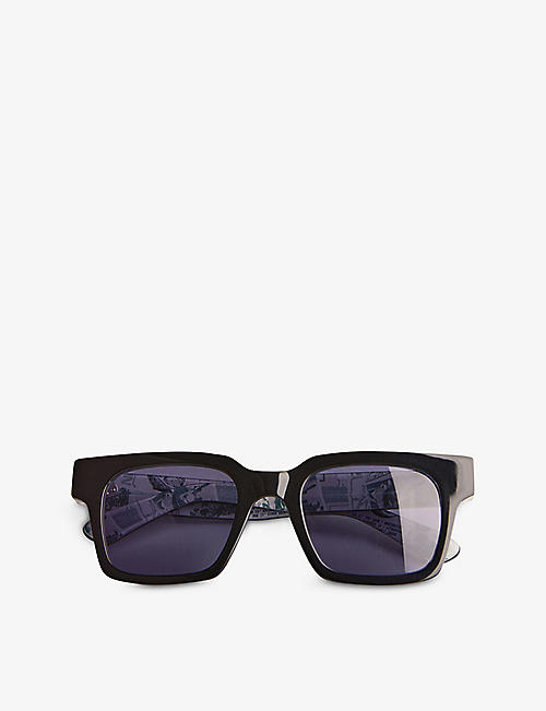 TED BAKER: Winstin MIB print square-frame acetate sunglasses