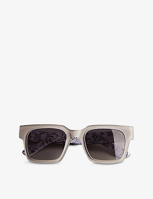 TED BAKER: Winstin MIB print square-frame acetate sunglasses