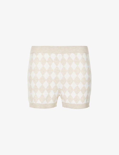 Selfridges & Co Women Clothing Underwear Briefs Shorts Posey check-pattern jacquard cotton-blend shorts 