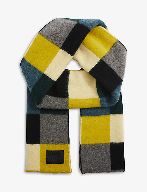 PAUL SMITH: Check-print wool scarf