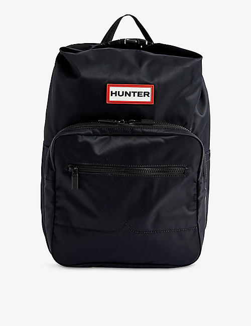 HUNTER: Pioneer large top-clip logo-brand woven backpack