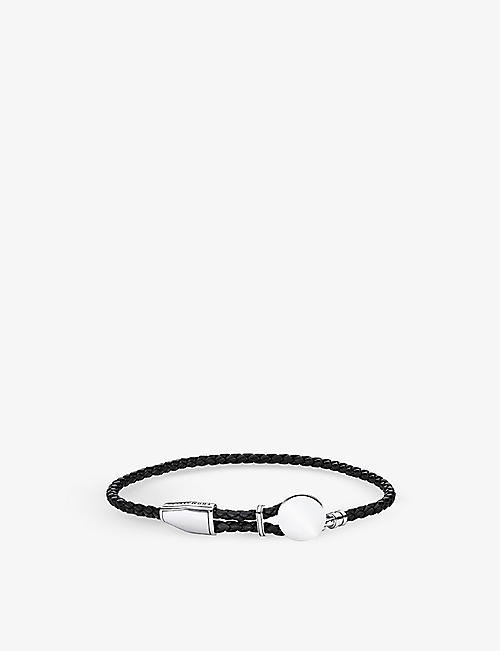 THOMAS SABO: Brand-engraved sterling-silver and leather bracelet