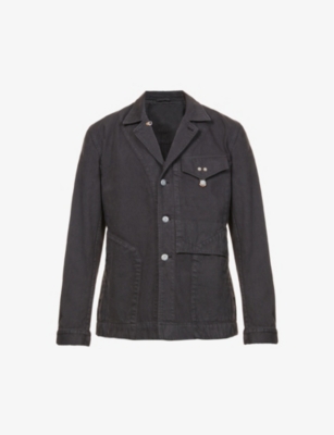 Objects Iv Life Obj._001_203_02_0422 Faded-wash Organic Denim-blend Jacket In Anthracite Grey