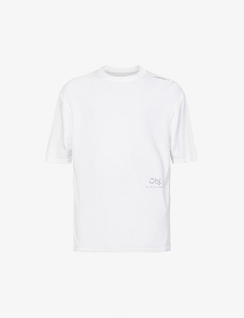 OBJECTS IV LIFE: Logo-embossed crewneck cotton-blend T-shirt