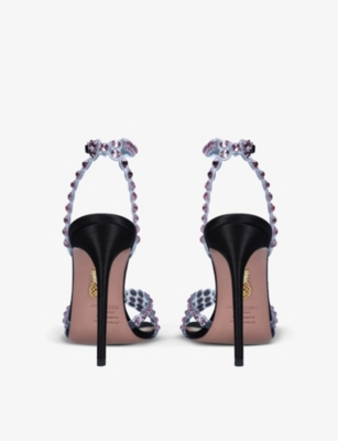 AQUAZZURA Tequila crystal-embellished leather heeled sandals