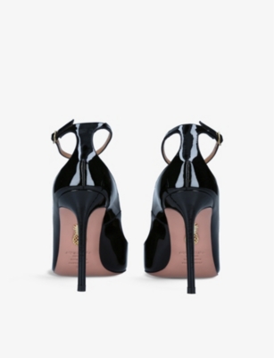 AQUAZZURA Love Affair 105 pointed-toe patent-leather courts