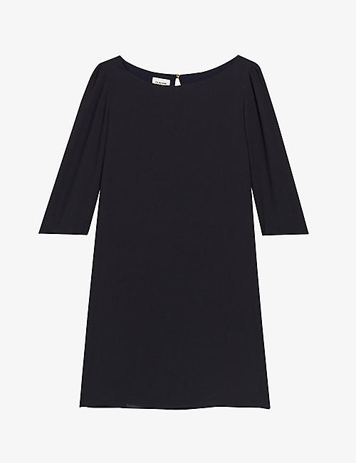 CLAUDIE PIERLOT: Rififi round-neck 3/4-length sleeve woven mini dress