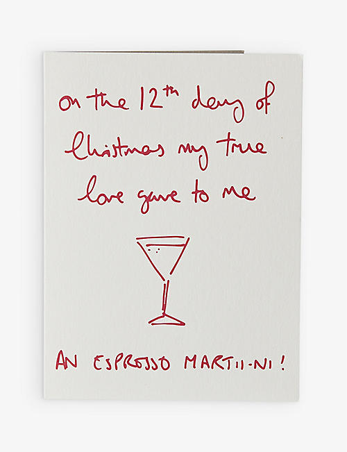 HEATHER EVELYN: Espresso Martini Christmas cards set of 5 16x11cm