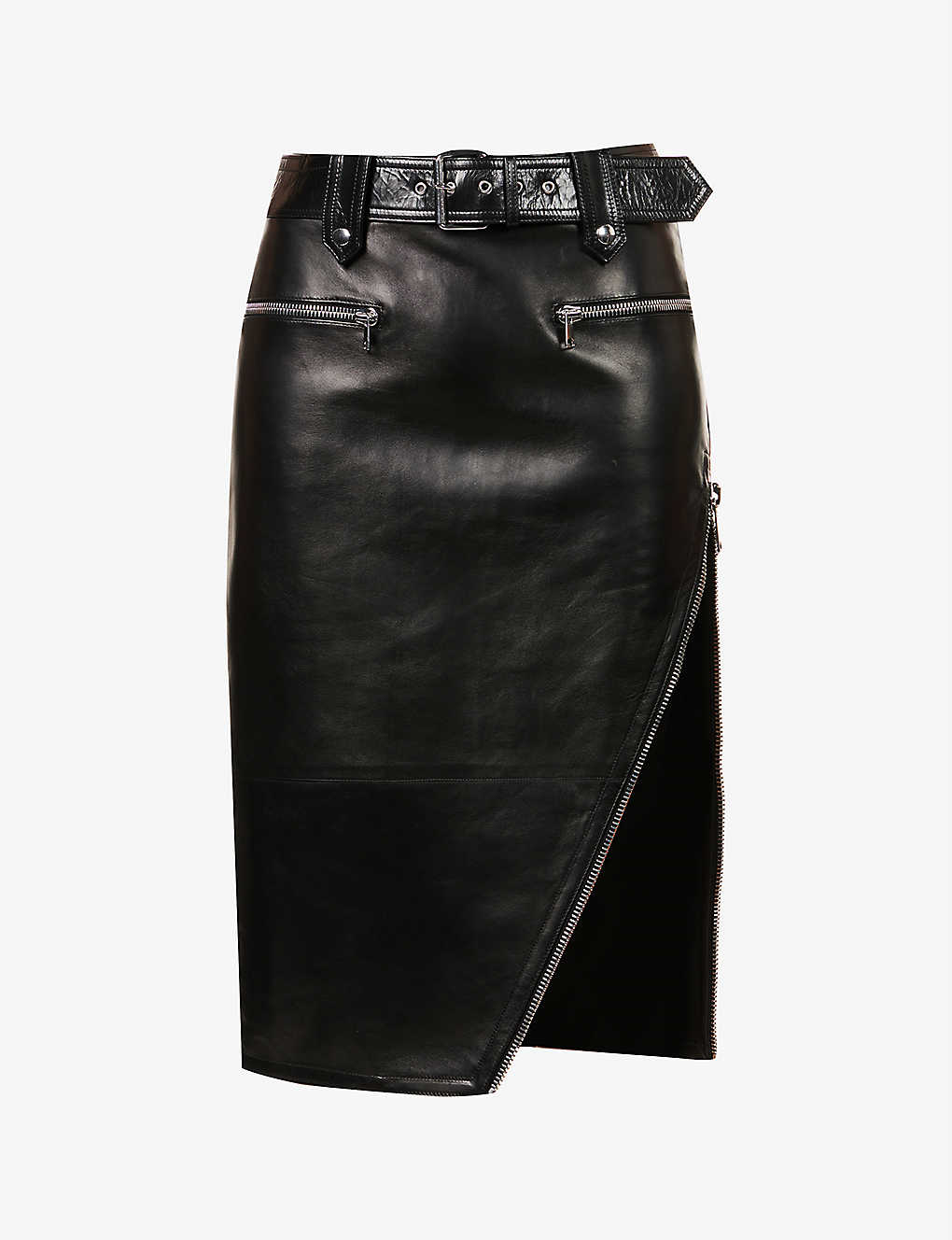Asymmetric leather midi skirt Selfridges & Co Women Clothing Skirts Leather Skirts 