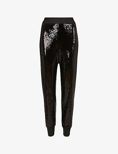 ALLSAINTS: Soraya cuffed-leg sequinned recycled-polyester trousers