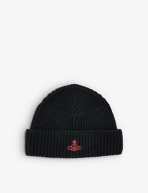 VIVIENNE WESTWOOD: Sporty logo-embroidered wool-knit beanie