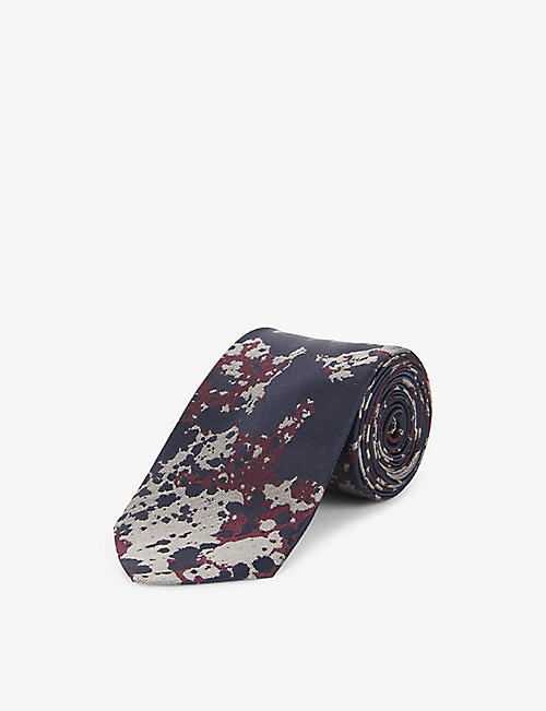 DRIES VAN NOTEN: Abstract-pattern silk tie