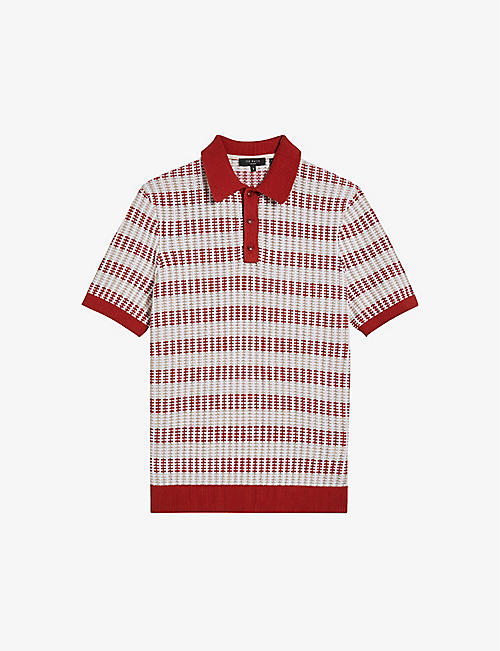 TED BAKER: Maynard striped slim-fit woven polo shirt