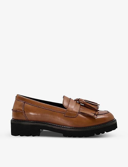 DUNE: Guardian tassel-trim leather loafers
