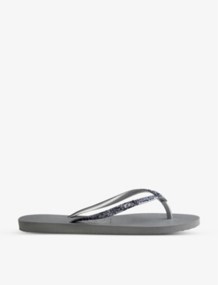 HAVAIANAS: Slim Glitter II rubber flip flops