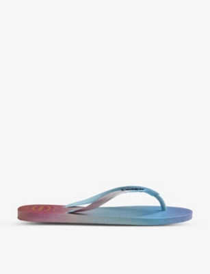 Havaianas Slim Gradient Sunset Flip Flops In White