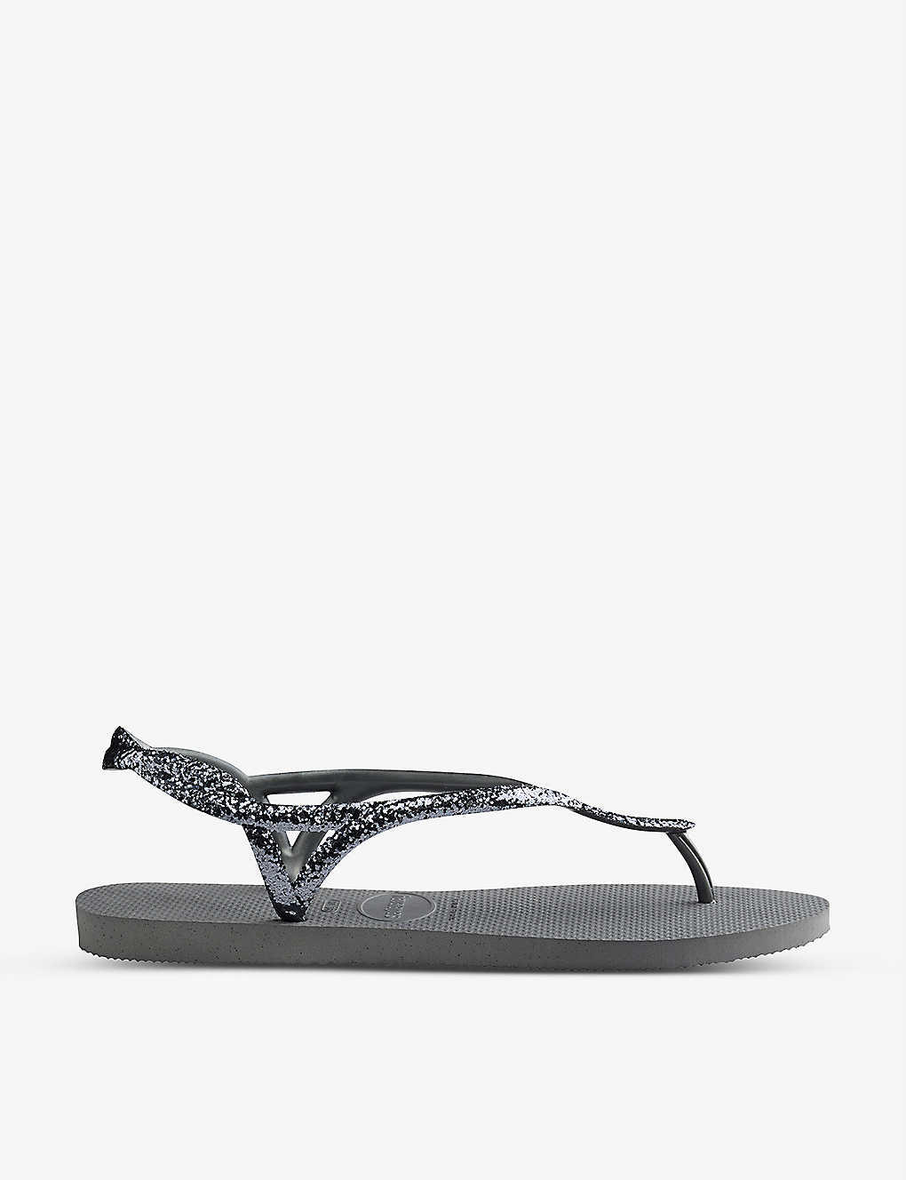 Havaianas Luna Premium Ii Glitter-strap Rubber Sandals In Steel Grey