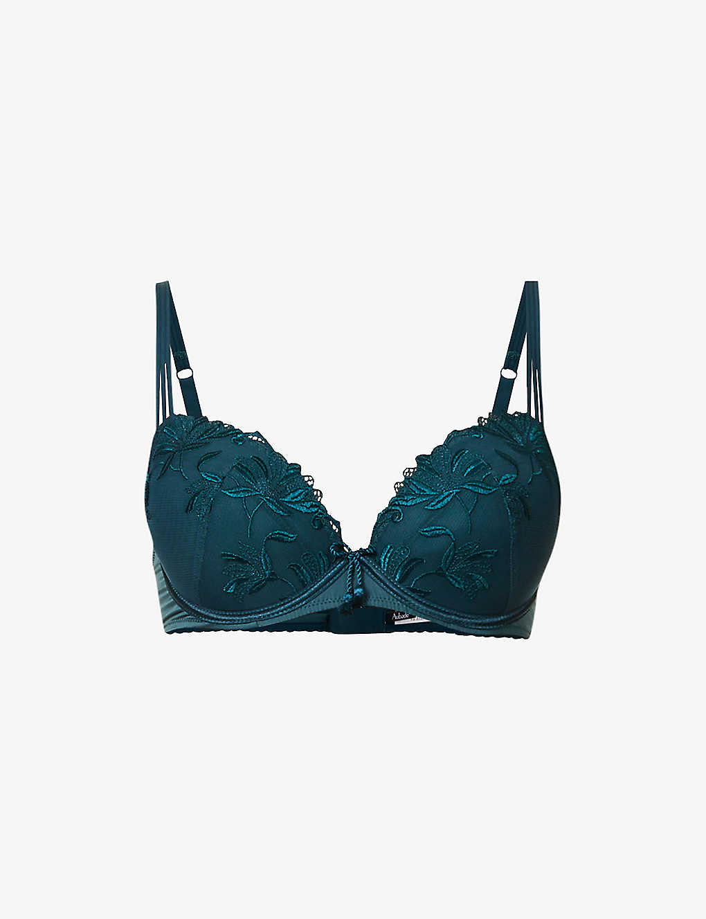 Aubade Womens Imperial Green Lovessence Lace-embroidered Stretch-woven Plunge Bra