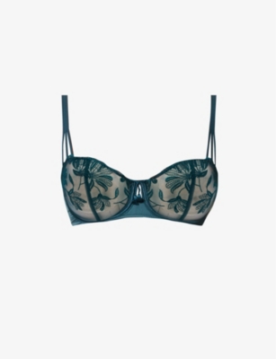 AUBADE - Lovessence lace-embroidered half-cup mesh bra
