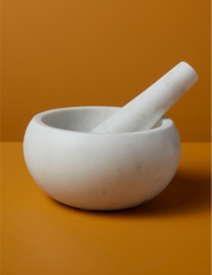 Shop Be Home Rounded Marble Mortar And Pestle Set