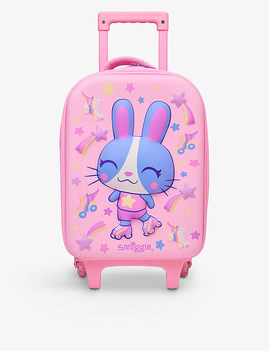 Smiggle Girls Pink Kids Movin Junior Hardtop Woven Suitcase