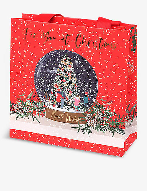 CHRISTMAS: Snowglobe medium Christmas gift bag 22cm