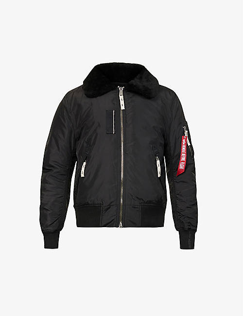 ALPHA INDUSTRIES: Injector ribbed-trim regular-fit shell jacket